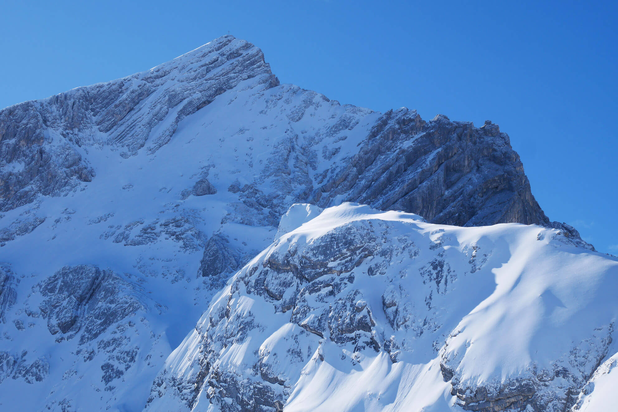 Alpspitze Schnee Sonne